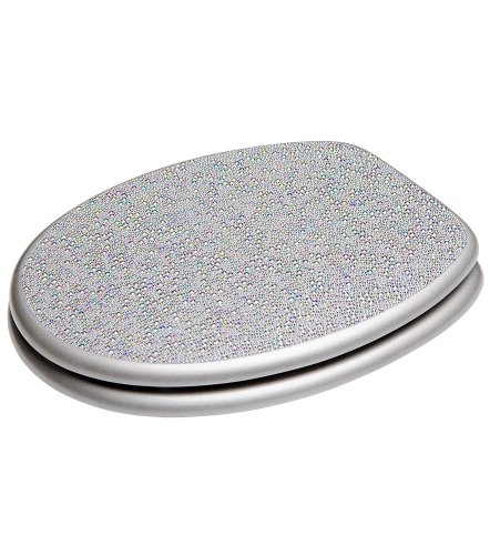 Sanilo WC Sitz mit Absenkautomatik Crystal Silver | hochwertige Oberfläche | einfache Montage | stabile Scharniere A642897 - 2