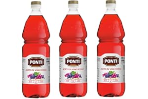 EWBOB 3 x Ponti Aceto di Vino Rosso Vinagre de Vino Tinto Ácido 6% PET 1Lt Sabor Clásico