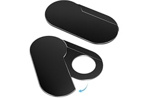 CloudValley [Upgrade Webcam Cover 0,4 mm Ultra Sottile Metallo Rotabile Copertura per Fotocamera per MacBook Pro, Laptop, MacBook Air, iPad, Tablet, Mac, PC Accessori, 2 pezzi – Nero