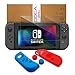 Produktbild DOCA Weicher Silikon Case, Hülle für Nintendo Switch Joy-Con Controller, Anti-Slip Protection Kits Gel aus Silikon Skin Red & Blue + freier Schirm-Schutz gehärtetes Glas