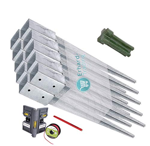 Preisvergleich Produktbild GAH-Alberts Einschlag-Bodenhülsen 10er-Set Einschlaghülse für Vierkantholz-Pfosten / Zaun 71 x 71 mm 750 mm