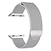 Produktbild Luckhome Uhrenarmband Serie Lederarmband Ersatband Mit Edelstahl Metall Schließe Classic Armband Ersatz Band Milanese Edelstahl-Uhrenarmband für Apple Watch Serie 4 40MMSilber