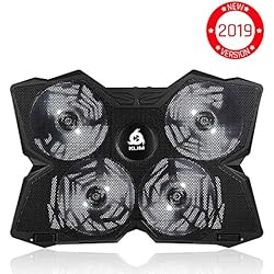 KLIMTM Wind - Refroidisseur Ordinateur Portable + Le Plus Puissant + Refroidissement Ultra Rapide + 4 Ventilateurs Silencieux + Refroidisseur PC Portable PS4 Xbox - Version 2019 - Blanc
