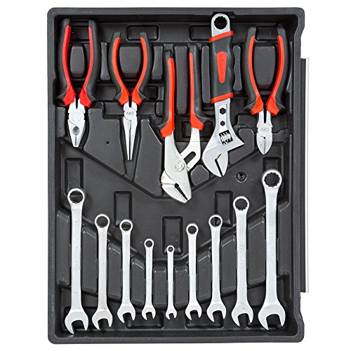 TecTake 200 teiliger Werkzeugkoffer mit 4 Schubladen mit Werkzeug bestückt - 5