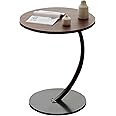 Beauenty Sofa Side Table,Bedside End Table,C Shaped End Table,Easy to Assemble Metal Frame Nightstand, Portable Multi-Functional Overbed Table (Style 2)