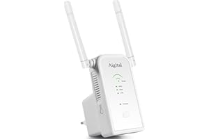 AIGOLINK Répéteur WiFi Puissant 300Mbps Amplificateur WiFi,WiFi Extender jusqu'à 120㎡, Bouton WPS, Play and Plug, Extenseur sans Fil avec Port Ethernet,Compatible avec Toutes Les Box Internet