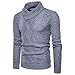 Produktbild Elecenty Herren Sweatshirt Winterpullover Strickpullover, strickmantel Strickwaren Lose Mantel Männer Rollkragen Lange Outwear Strickshirt Sweatshirts Streetwear Hemden (L, Grau)