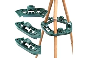 KINGLAKE 2 Stück Plastik Kletterhilfe für Pflanzenstützen, Bohnen Ring für Bambusstöcke Rankgerüste, Bambus Rankhilfen Set als Pyramide