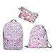 Produktbild Leah's fashion® Einhörner gedruckt Reisen Sie Freizeit Rucksack mit junge Turnbeutel&Mäppchen für Kinder Pack of 3