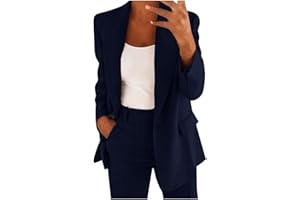 QIUhhpuy Tailleurs Femme Ensemble Pantalon 2 PièCes Col Revers Chic Et Elegant Couleur Unie Blazer Veste Formel Bureau Travail Pantalon Costumes Slim Fit Manteau Ensemble Veste Manteau