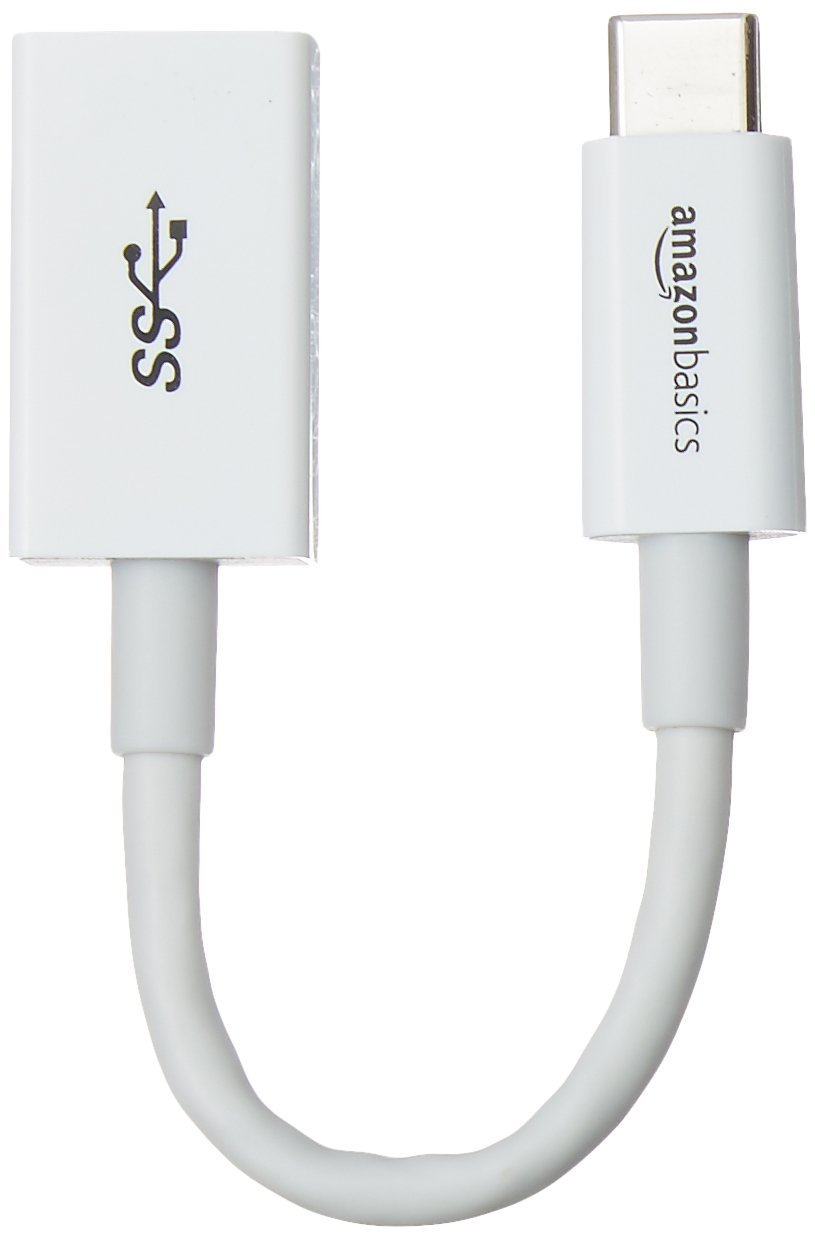 Amazon Basics L6LUC022-CS-R USB USB Type C to USB 3.1 Gen1 Female Adapter - White