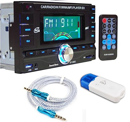 SoundBoss SBDD-01 USB/SD/FM/AUX/ID3 DOUBLE DIN With Bluetooth Dongle for Music& SoundBoss Premium Aux-Cable 3.5mm RS.2699 (68.00% Off) - Amazon