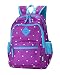 Produktbild Schulrucksack mit Polka Dots Canvas Schultaschen Mädchen Daypacks Rucksäcke Lila