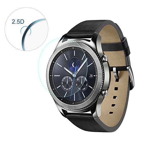  3-pack  Samsung Gear S3 Frontier   Classic Vidrio Templado Protector de Pantalla Screen Protector  Mothca Full Coverage Screen Protector para Gear S3 Cristal Clear Anti-rasgu  os Pel  cula Dureza 9H Llibre de Burbujas