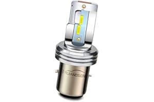 Ruiandsion BA20D H6 Lampadina LED per faro moto Super Bright AC/DC 9-32V Hi/Lo Beam Chip CSP S2 Kit conversione lampadina per faro moto,6000K bianco