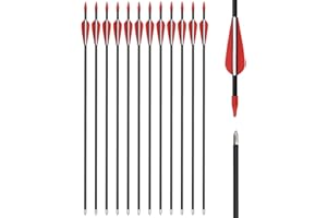 ELONG OUTDOOR Flechas de Fibra de Vidrio Flechas de Tiro con Arco 28 30 32 Pulgadas Flechas Juveniles para Arco recurvo Arco Deportivo Tiro con Arco Niños Juego Flechas Tiro al Blanco al Aire Libre