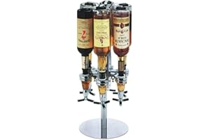 Bakaji Portabottiglie Spillatore Dosatore da Tavolo Tavola Birra Bevande Alcolici 6 Posti, telaio in Alluminio, base tonda, Bar Butler 6 Shot Dispenser