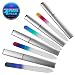 Bona Fide Beauty Crystal Nail Files - 4 Tricolor Czech Glass Nail Files with Cases - Best Glass Nail Files for Nail Care - Great Fingernail Files for Fingernail Strengthener - File Nails Effortlessly