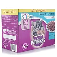 Whiskas Kitten Favourites Selection In Jelly Wet Cat Food Pouch - 12 x 85 gm