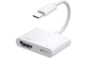 CLOMNPE Adaptateur USB C vers HDTV 4K@30Hz avec Jack Convertisseur AV Numérique, Type-C vers HDTV avec Charge 4K/100W, Compatible avec iPhone16 15/Samsung/Dell/TV/Projecteur/Moniteur, sans Objet pour Netflix