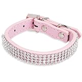 collares para perros boxer rosa Multicolores para elegir TiaoBug Collar de Seguridad Ajustable Cuero de perro para Mascota Grande/Mediano/Pequeño Perro Cachorro Gato Con Diamantes Artificiales Rosa Única tamaño