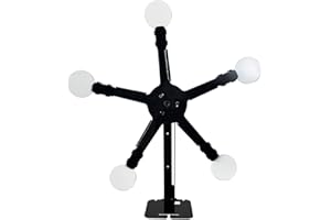 Atflbox Réinitialisation et Rotation de la Cible de tir en métal avec 5 plaques d'acier pour Pistolet à granulés de Airsoft BB Guns (Star)