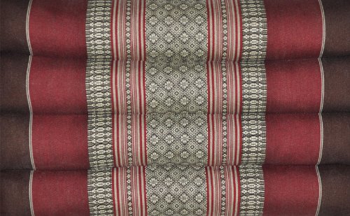 Kapok Thaikissen, Yogakissen, Massagekissen, Tantrakissen, Strandkissen – Braun/Bordeux (Dreieck 52x30x34) - 2