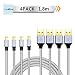 Produktbild TUXWANG Ladekabel für iphone 4 Pack 1,8 m Nylon geflochten Schnellladekabel für iPhone8/X/7/7 plus / 6 plus / 6 s / 6 s + / 5/5 s/SE, ipad (Splitter)