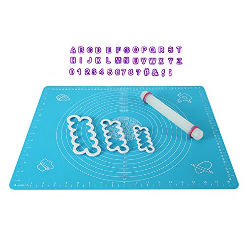 Thsinde Backmatte Rollstab Fondant Ausstecher Rosen Ausstecher,Nonstick Maße Fondant Teig Gebäck Backmatte, 50 * 40cm, für Hausfrau, Kochen Enthusiasten - 2