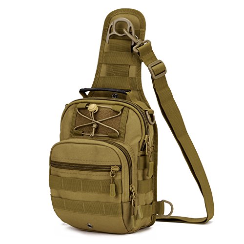 protectorplus bolsa bolso de pecho bolsa de hombro bolso bandolera Molle bolsa exterior táctico mochila deporte Militar para Deporte/ciclismo/Caza/Camping, marrón