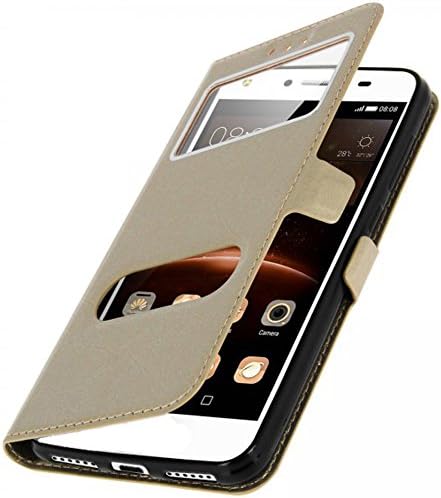 CEKA® HTC Desire 728 Case Cover Magnetic View with Leather Case Shell Cover and Stand for HTC Desire 728 - Gold