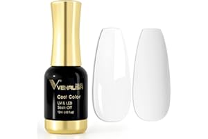 V VENALISA VENALISA 12ml White Gel Nail Polish Soak Off Nail Lamp UV LED Natural Nail Gel Polish Nail Art DIY Manicure French Gifts, 0.43 OZ