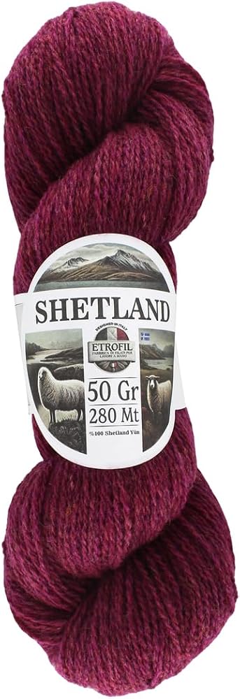 Shetland Örgü İpi Kızılcık%100 Shetland Yün 50g 280m (73399)