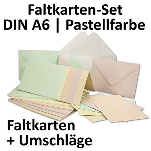 Perlmutt-Karten inklusive Briefumschläge mit Geschenkschachtel! | 50er-Set | Blanko Pastellfarben Einladungskarten aus 5 verschiedenen Farbtönen | bedruckbare Post-Karten in DIN A6 | Klappkarten / Faltkarten | ideal zum Selbstgestalten & Kreieren | GUSTAV NEUSER C-Line - 2