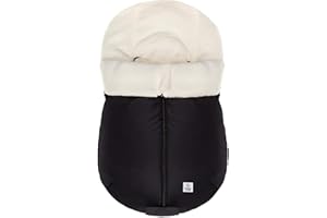 babycab Winter-Fußsack Naryn für Tragewanne, Babyschale schwarz - 75(L) x 48(B) cm - Gurtschlitze und Rundum-Gummizug - abnehmbare Beindecke - wind- und nässeabweisend - Coralfleece