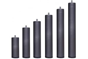 ABITTI Pack 6 Patas cilíndricas METALICAS Altura Especial, ANTIRUIDO para Base TAPIZADA o SOMIER. Montaje rápido y fácil… (30 cm)