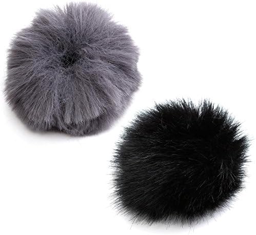HEX Set 2x Universal Lavalier Lapel Microphone Mic Fur Wind Muff Windscreen Cover UK