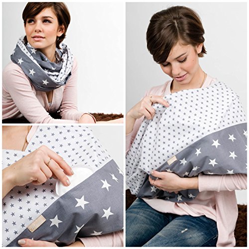 Mania Breastfeeding scarf "Starry Sky" with small pocket for nursing pads in size L/XL