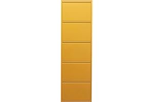 Kare Design scarpiera Caruso, giallo, 5 ante per max. 10 paia, salvaspazio, 170x50x15cm, corridoio, ingresso, stile minimalista, design e praticità