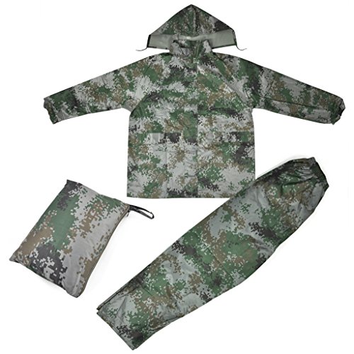 Topro Waterproof Hooded Suit Coat Rainsuit Jacket & Trousers Set