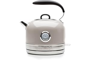 Haden Jersey Stainless Steel Kettle - 3000W Rapid Boil Technology, Ergonomic Design, BPA-Free, Safety Features, and Stylish Chrome Detailing, Putty