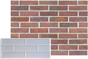 TUKI TUKI TK Moldes para hormigon impreso, mortero impreso y cemento impreso de silicona flexible y reutilizable. Cemento vertical, hormigon vertical, mortero vertical. Imitación obra vista 40cm x 20cm.