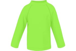 TIZAX Boys' Long Sleeve Swimming Shirts Kids Rash Vest Swim Tops Sun Protection Rash Guard Quick Dry