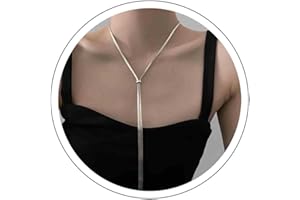 Dervivea Boho Argento Lariat Y Collana Lunga Catena Aringa Collana Serpente Catena Y Regolabile Argento Collana A Spina Di Pesce Serpente Piatto Collana Ossea Gioielli Per Donne E Ragazze