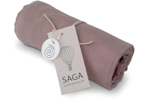 Saga Copenhagen GOTS-Zertifiziert Musselin Mulltuch/Spucktuch für Baby's, Bio Baumwolle, 70x70cm | Vidar - Mauve