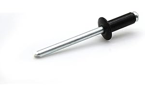 DOJA BARCELONA DOJA Industrial | Rivetti Neri | 100 pz | 4,8 x 12 | Alluminio | Rivetti per Fissaggio Metalli, Lamiera Alluminio, Targa (Auto e Moto) | Per Rivettatrice Pneumatica e Manuale