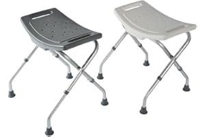 IDENTITÉS Sgabello doccia - Sedia da doccia - Sgabello doccia pieghevole - Sedia doccia - Sedile doccia - Sgabello da doccia curvo pieghevole bianco - pieghevole per riporre e trasportare facilmente