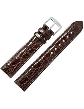 MARBURGER Uhrenarmband 20 mm Leder Braun - Rindsleder, Kroko Prägung - Inkl. Zubehör - Ersatzarmband, Schließe...
