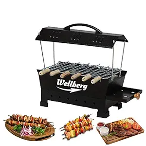 Wellberg SUNBERG Multi Work Electric and Charcoal BBQ (Black)