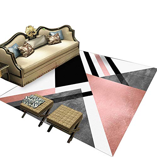 Snncan Tapis Design, Pwmzl Tapis de Salon Traditionnel à Contours Motif Ligné Moucheté Géométrique Dimension:120x160 cm